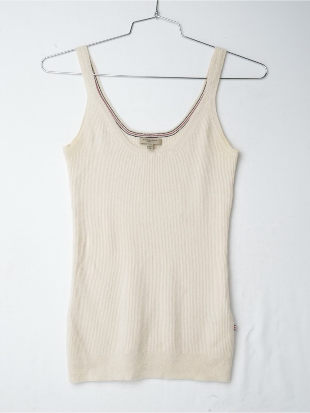 Burberry London Ribbed Knit Tank Top Cashmere
